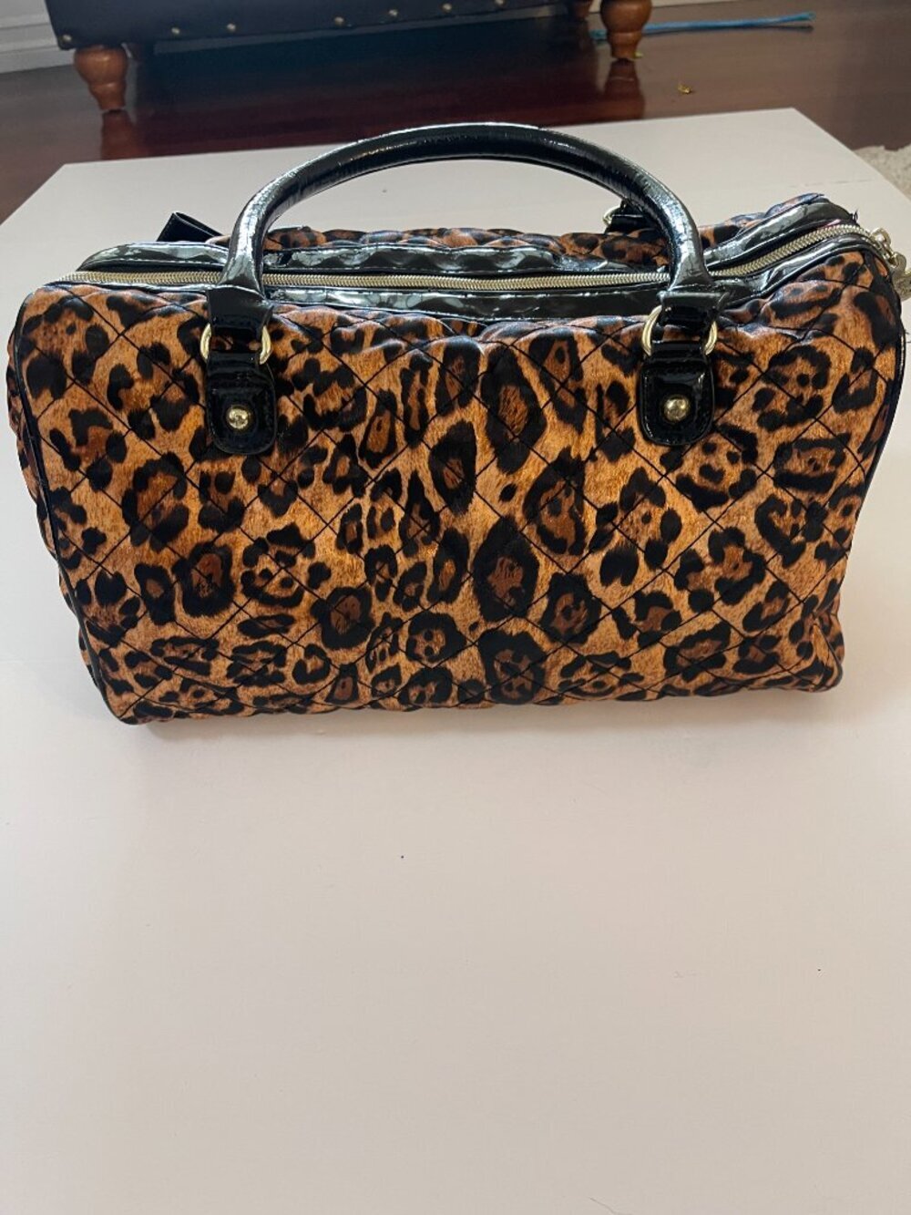 Vintage Betsey Johnson Y2K Leopard Bow Satchel Bag - Picture 6 of 15